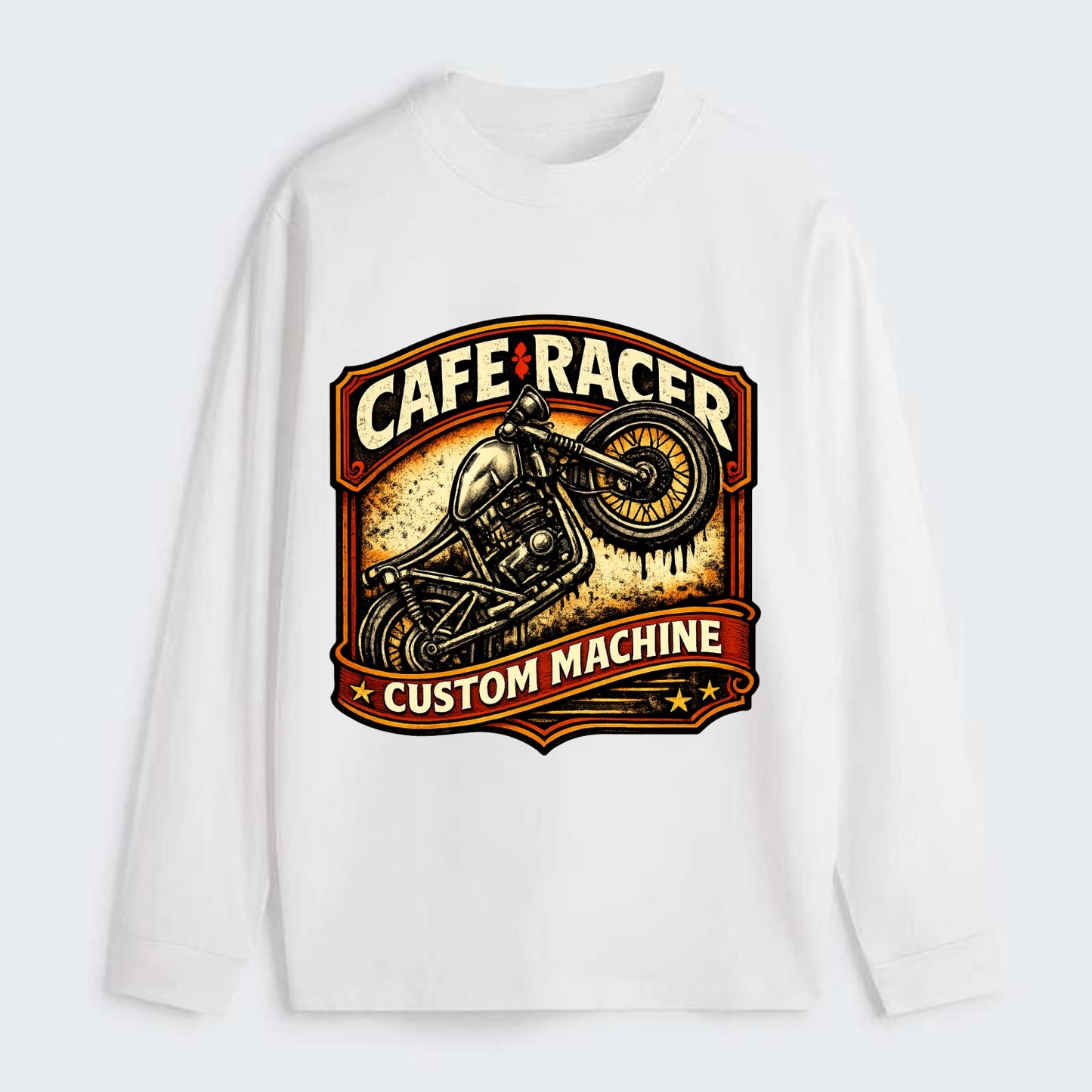 Cafe Racer - Classic Long Sleeve Shirt - White