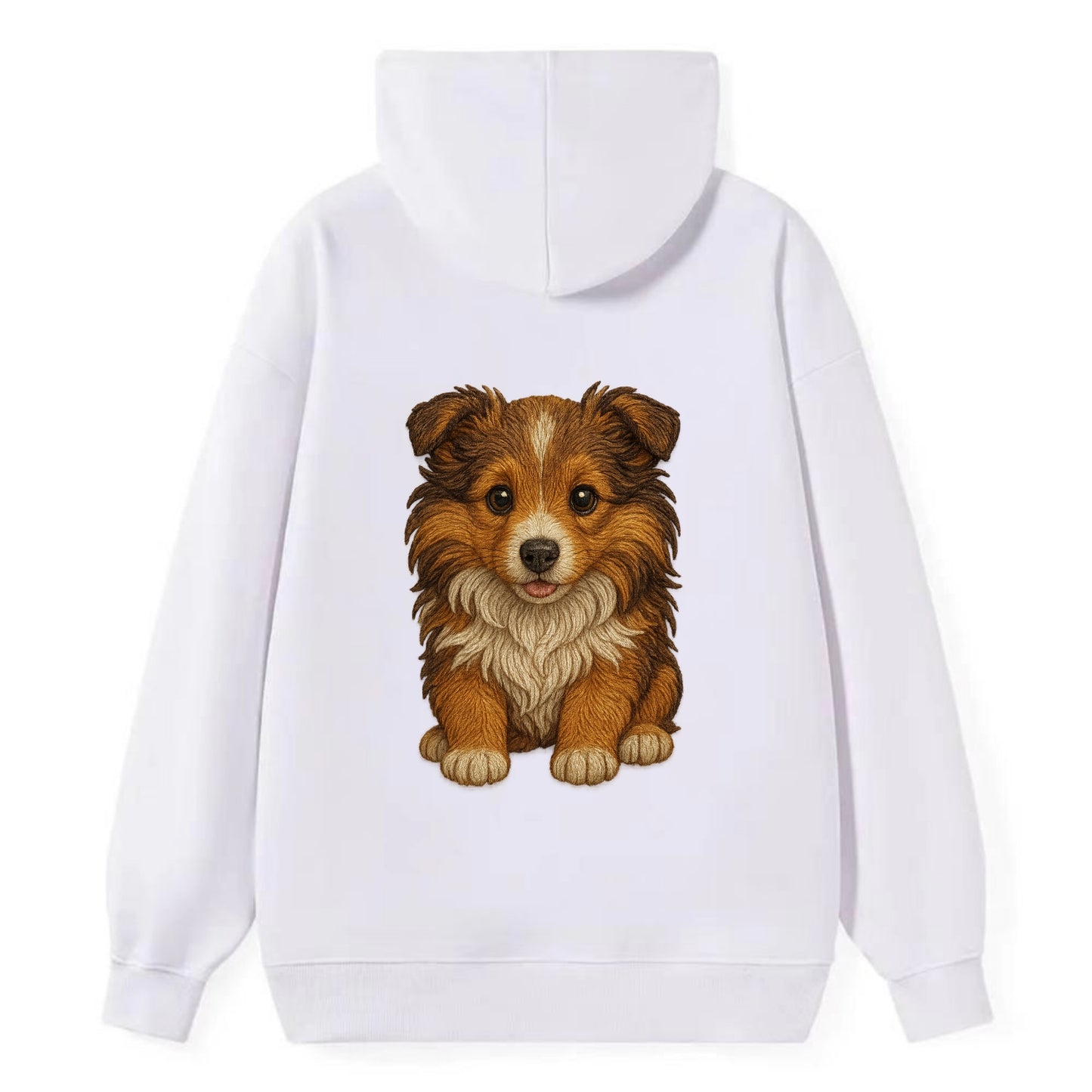 Baby Shetland Sheepdog Puppy - mini collie look, flowing mane, - Classic Pullover Hoodie - White