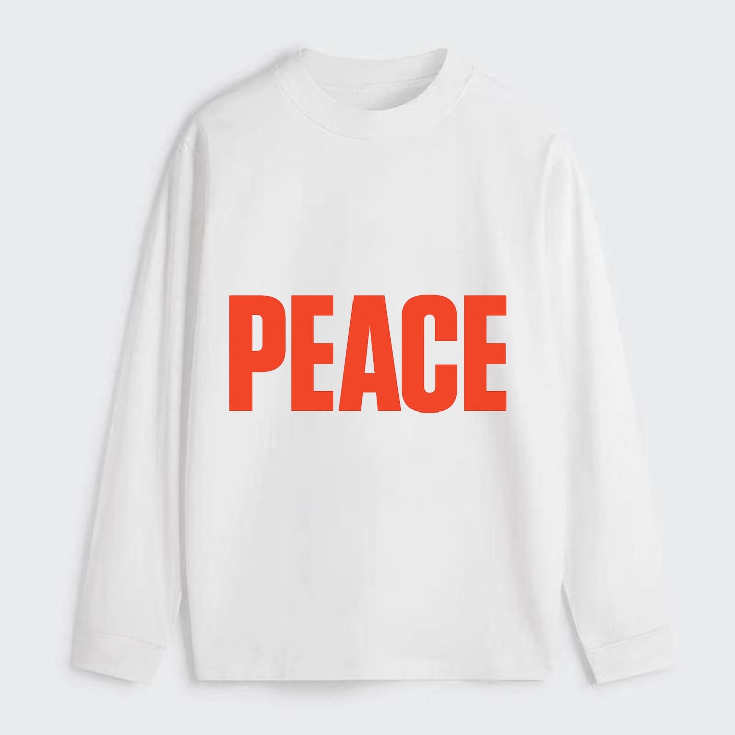 Bold typography design - "PEACE" - inner calm, tranquility, serenity - Classic Long Sleeve Shirt - White