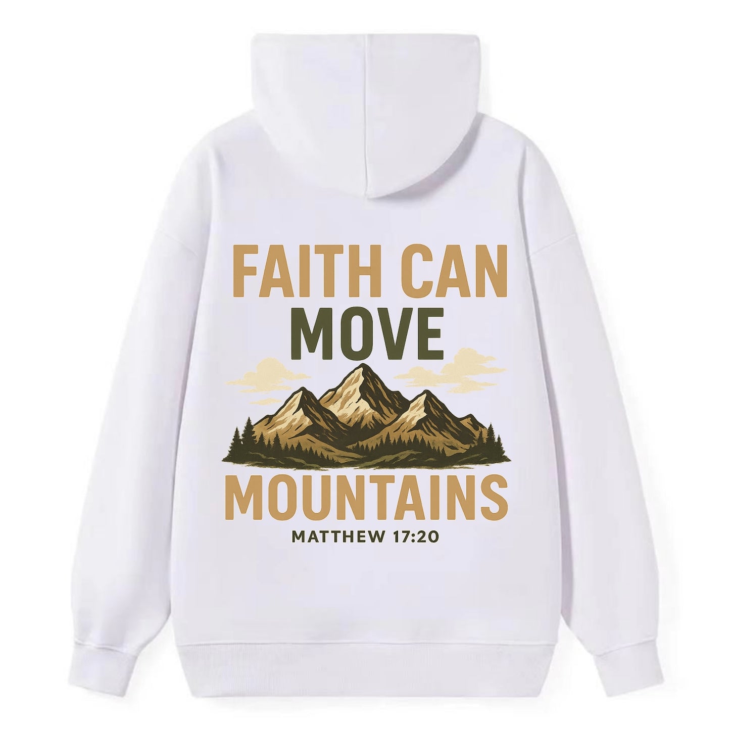 Matthew 17:20 Mountains - Classic Pullover Hoodie - White