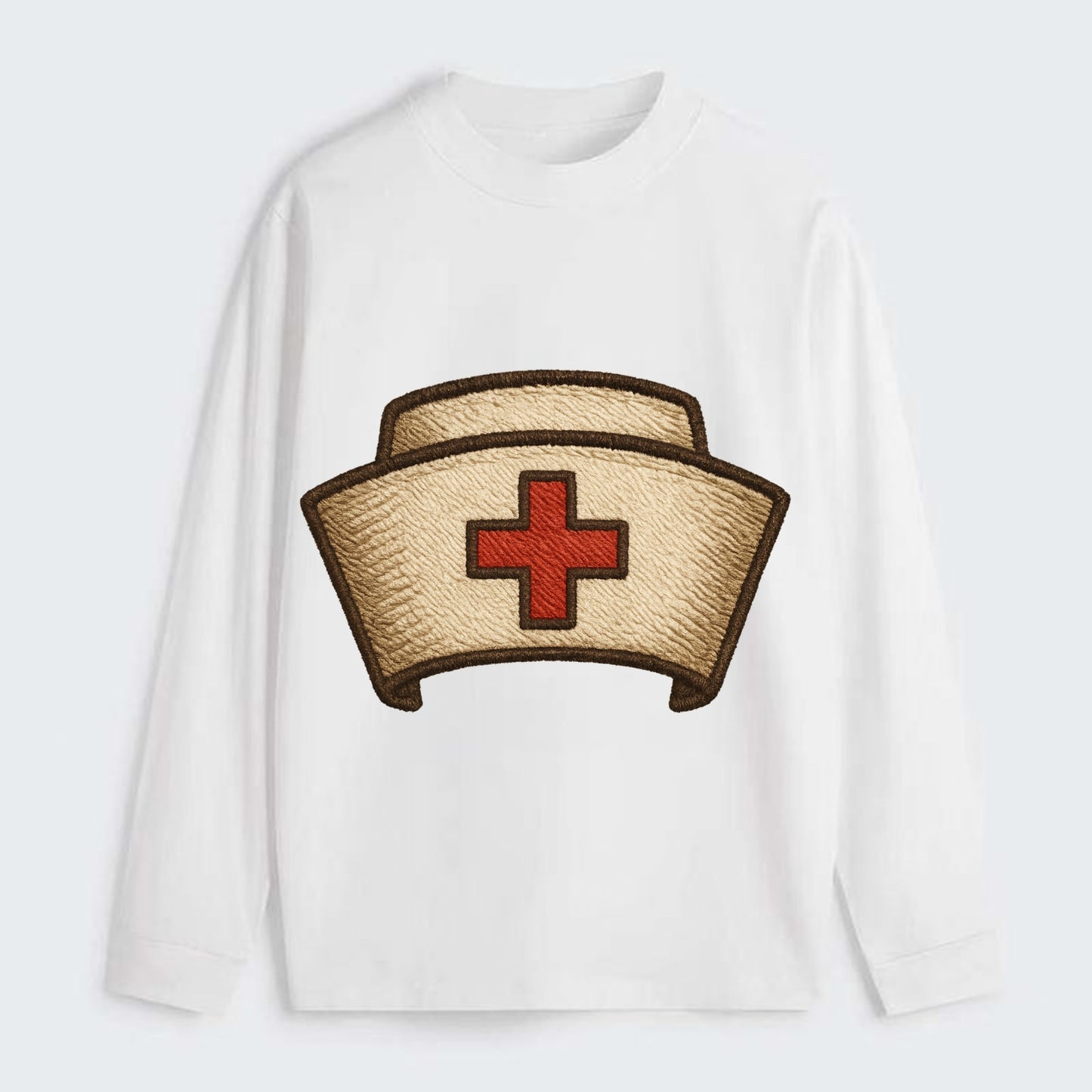 Nurse Cap  - Classic Long Sleeve Shirt - White