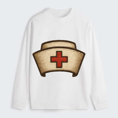 Nurse Cap  - Classic Long Sleeve Shirt - White