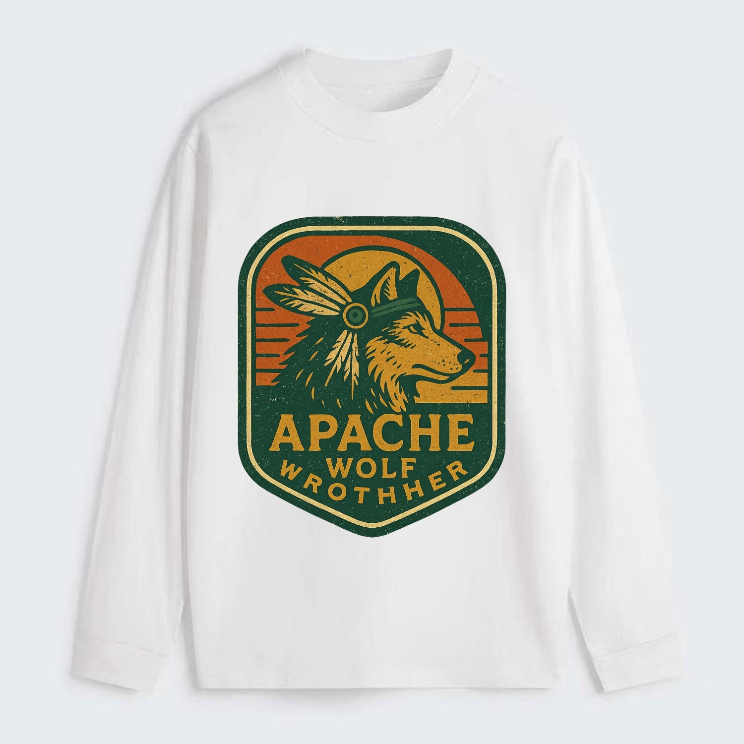 Apache Wolf Brother  - Classic Long Sleeve Shirt - White