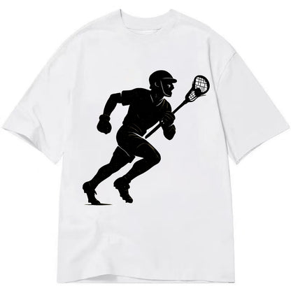 Lacrosse player cradling and running - Classic T-shirt - White