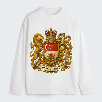 Singapore Merlion Emblem - Classic Long Sleeve Shirt - White
