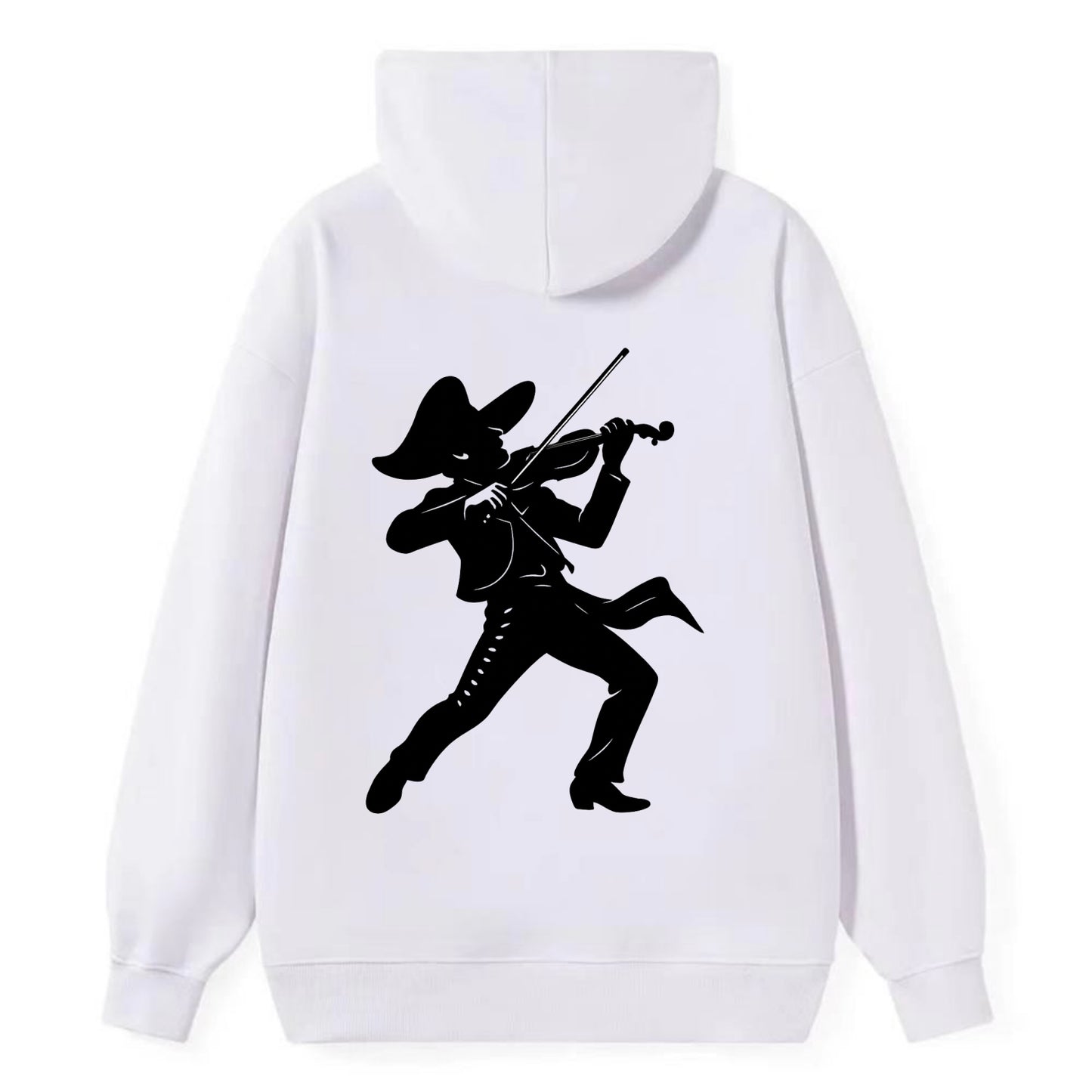 Mariachi violinist passionate performance - Classic Pullover Hoodie - White