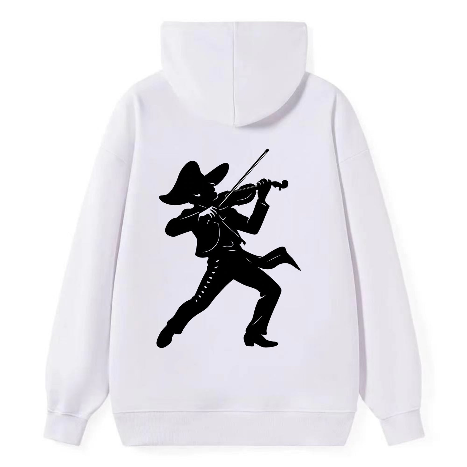 Mariachi violinist passionate performance - Classic Pullover Hoodie - White