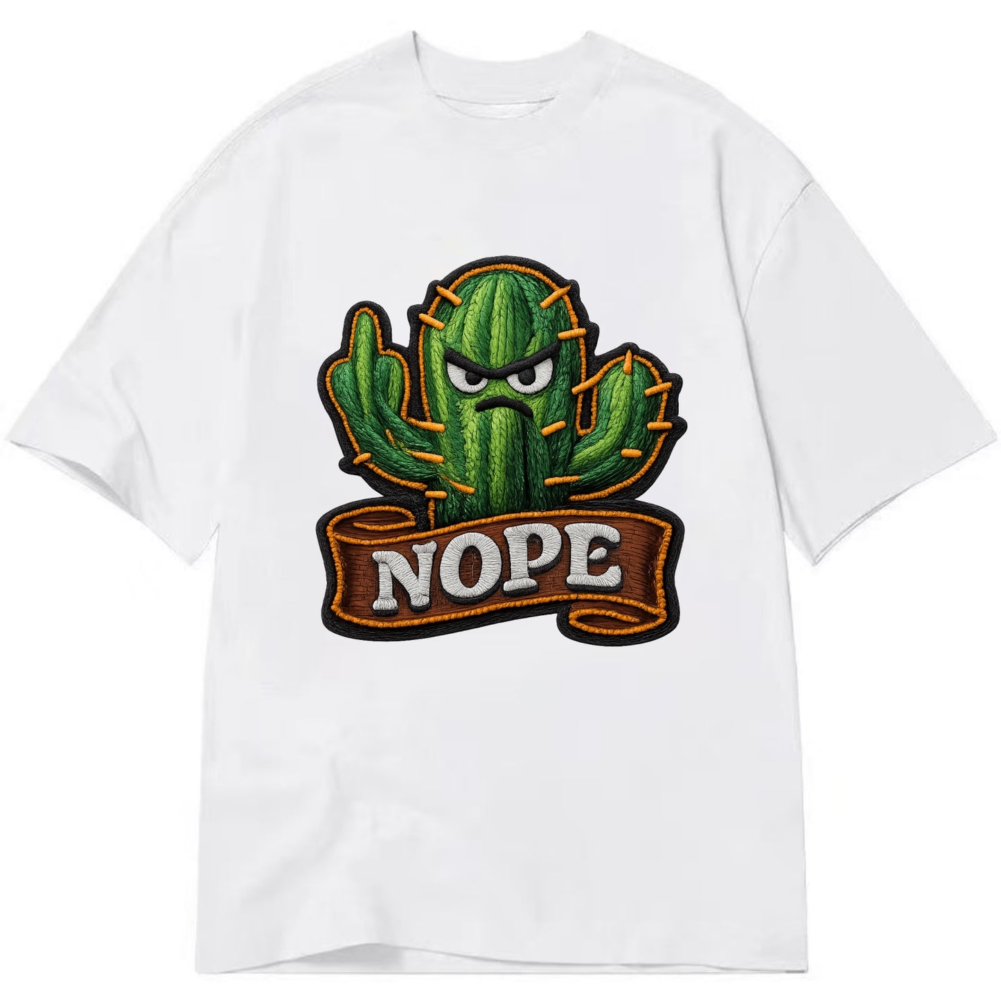 NOPE CACTUS - cactus with attitude in green , prickly personality - Classic T-shirt - White