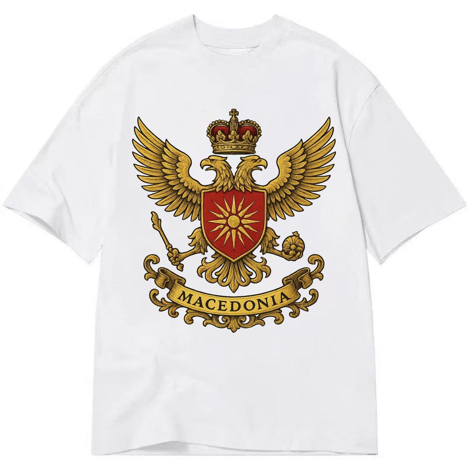 Macedonia Heritage Badge  - Classic T-shirt - White
