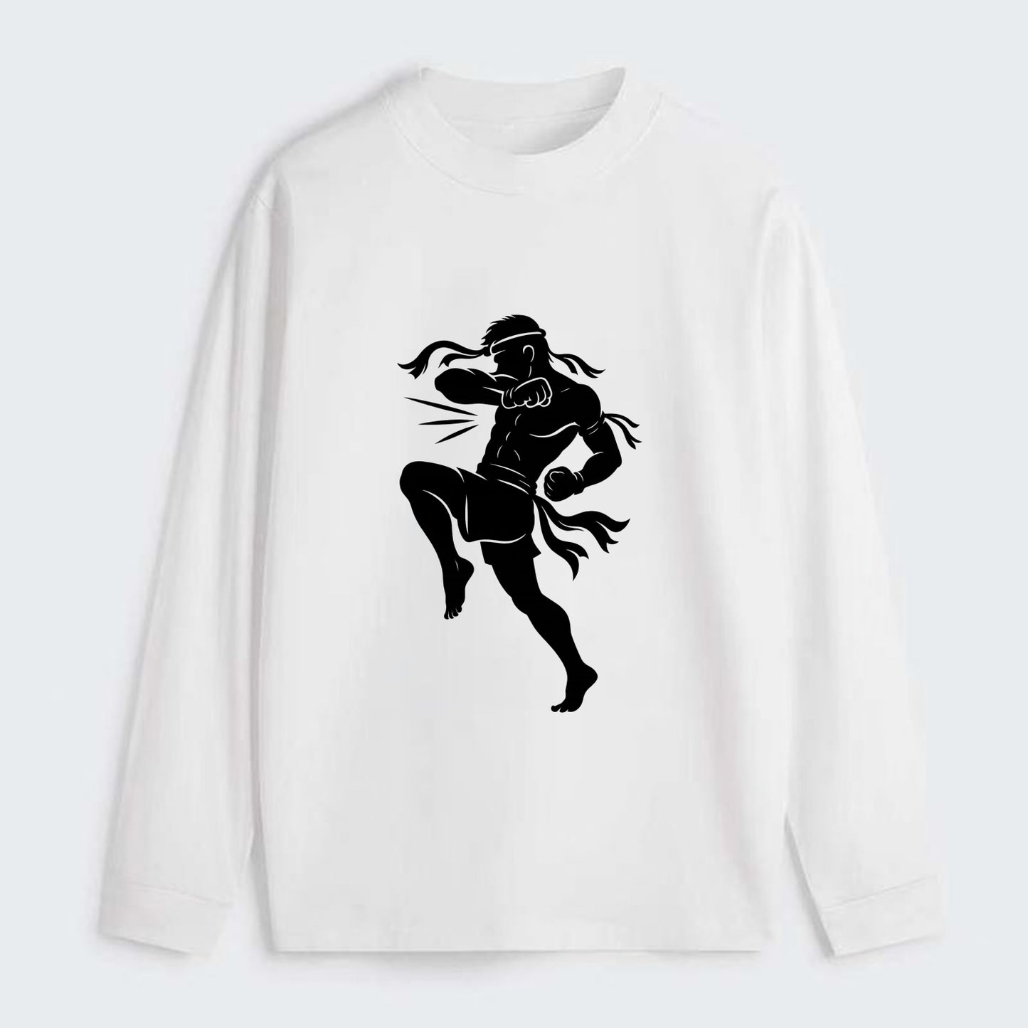 Thai Muay Thai fighter elbow strike - Classic Long Sleeve Shirt - White
