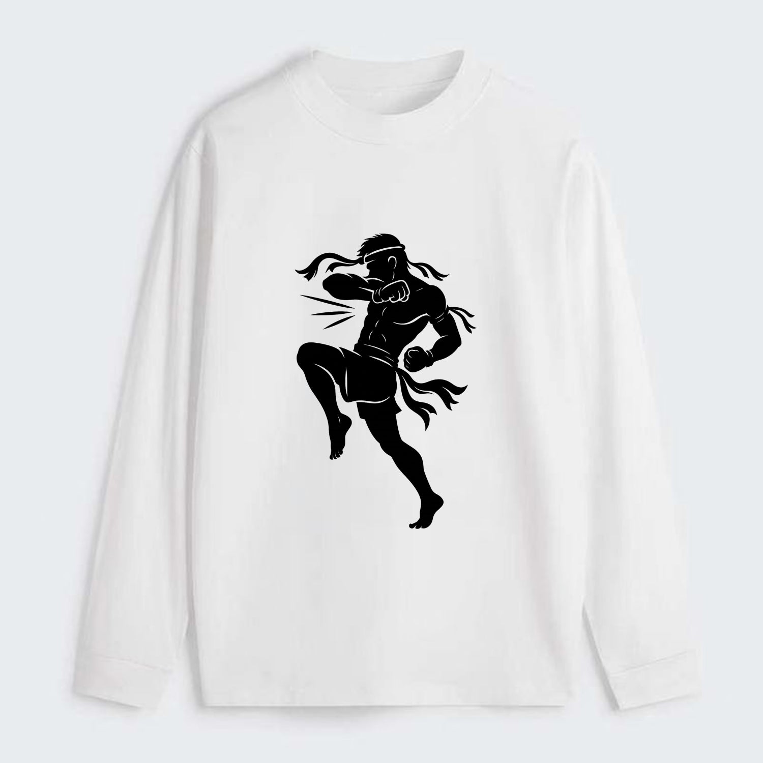 Thai Muay Thai fighter elbow strike - Classic Long Sleeve Shirt - White