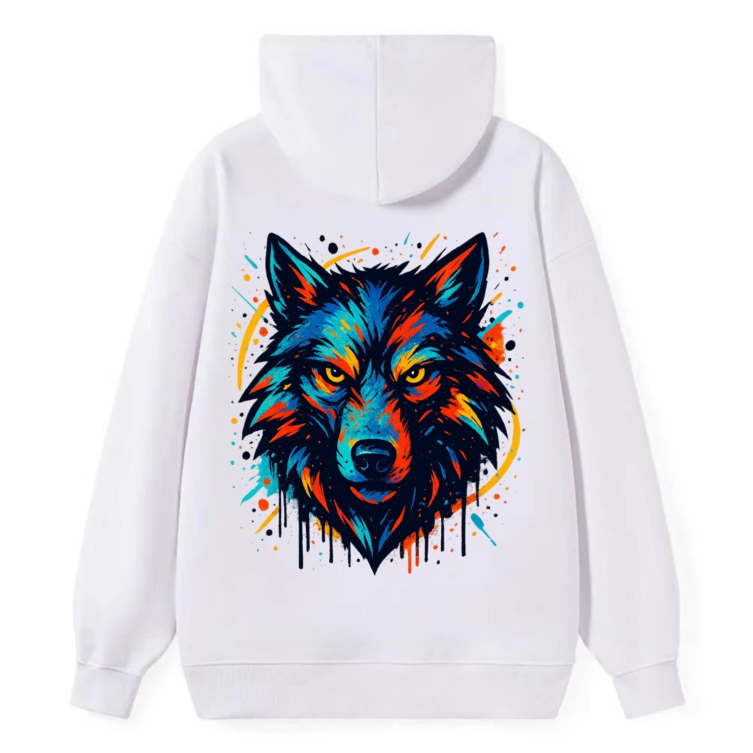 Alpha Wolf Leader  - Classic Pullover Hoodie - White