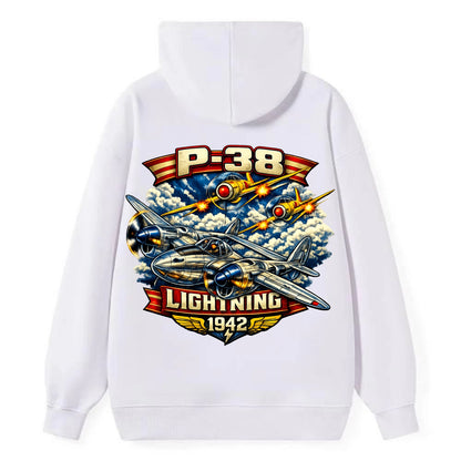 P 38 Lightning - Classic Pullover Hoodie - White