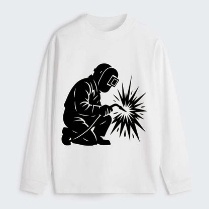 Welder sparks flying dramatically - Classic Long Sleeve Shirt - White