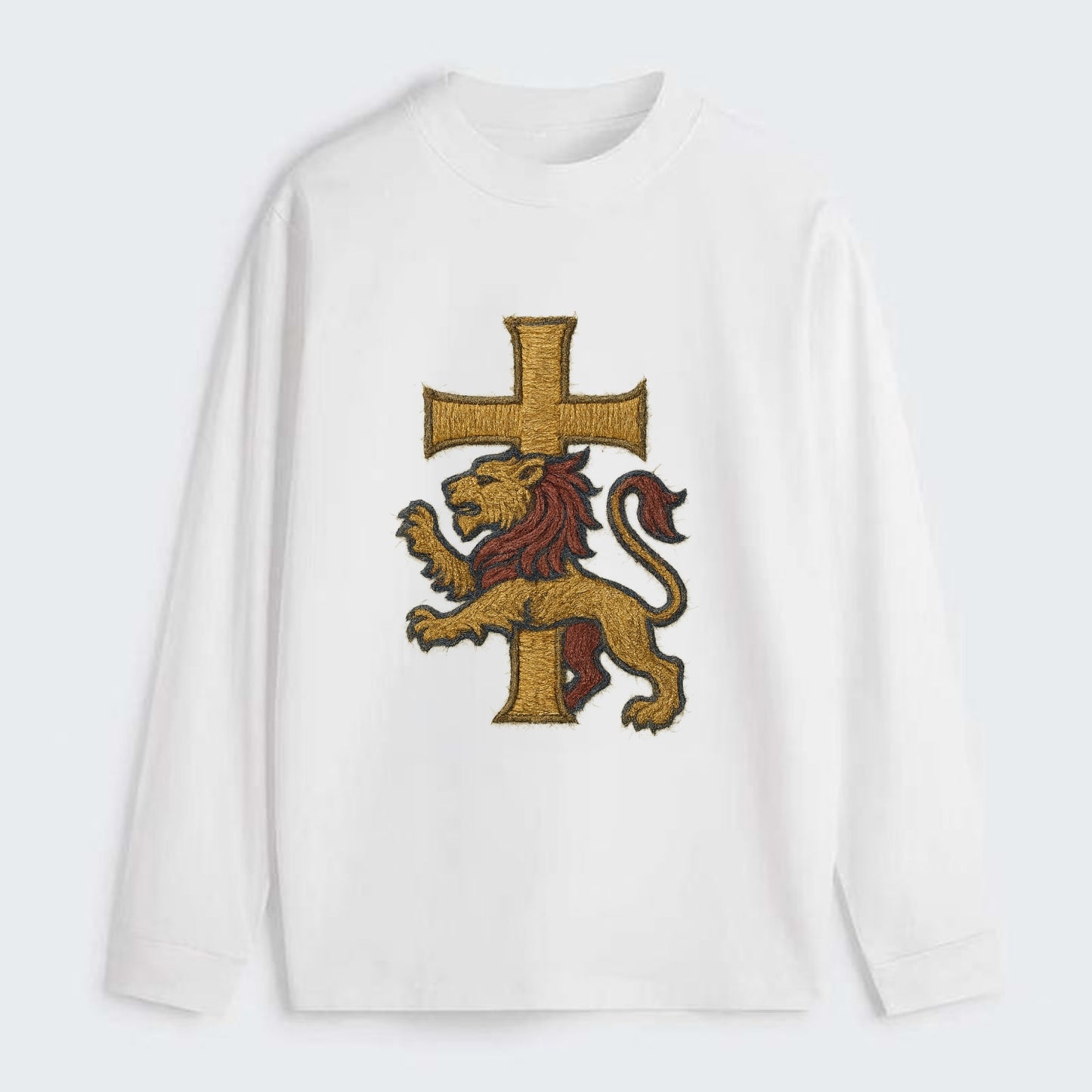 Lion and Cross  - Classic Long Sleeve Shirt - White