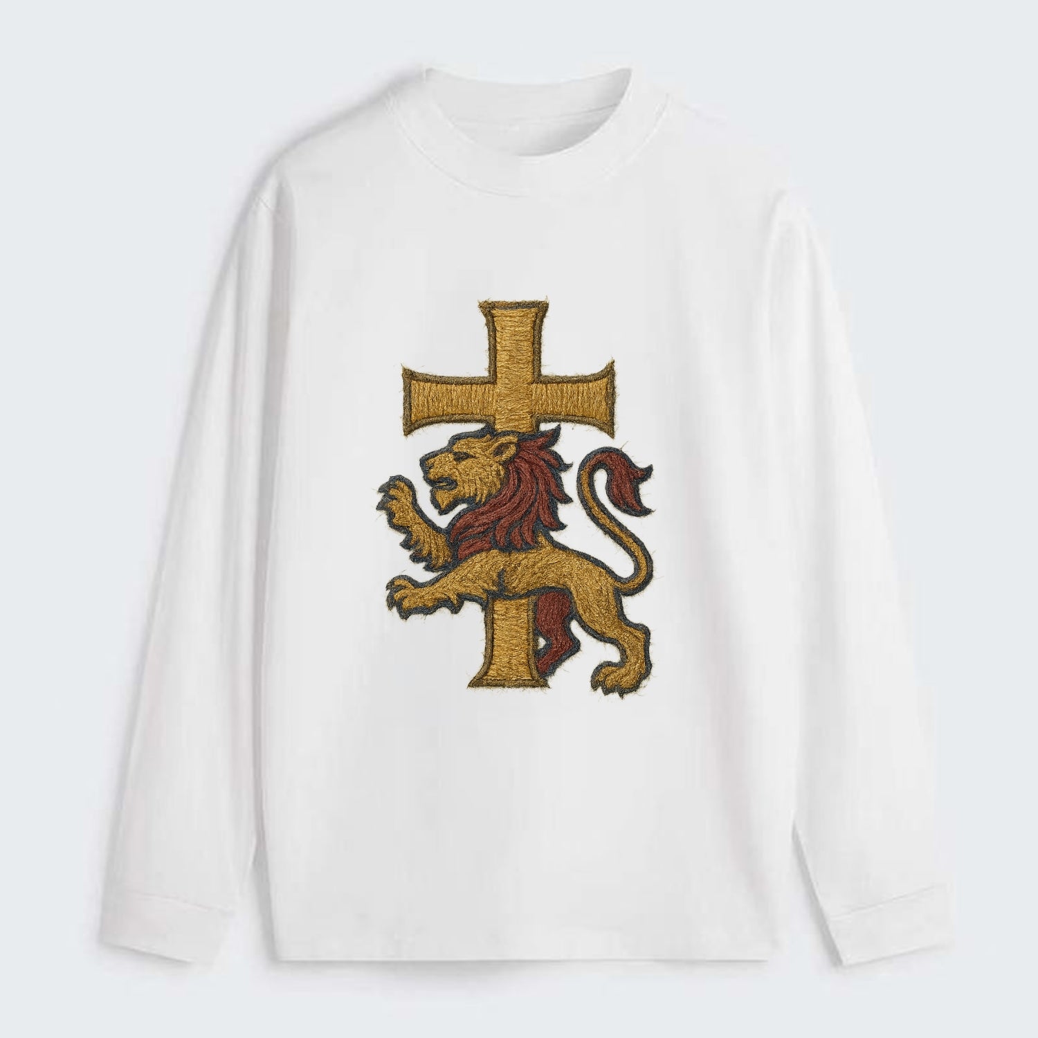 Lion and Cross  - Classic Long Sleeve Shirt - White