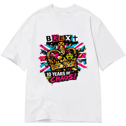 BROKEN CROWN | Shattered British crown | Gold fragments scattered | Power - Classic T-shirt - White