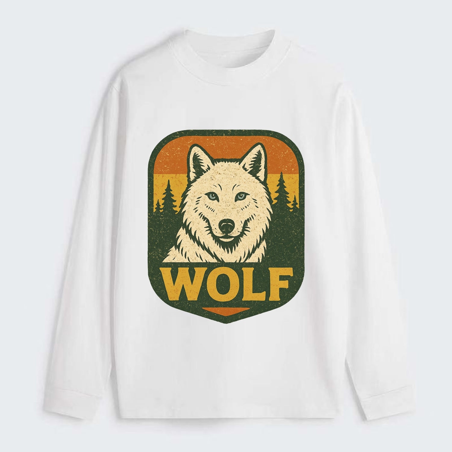 Arctic White Wolf  - Classic Long Sleeve Shirt - White