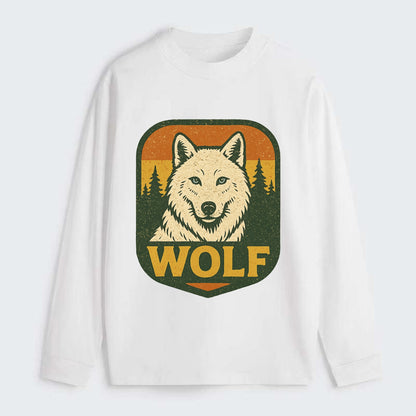Arctic White Wolf  - Classic Long Sleeve Shirt - White