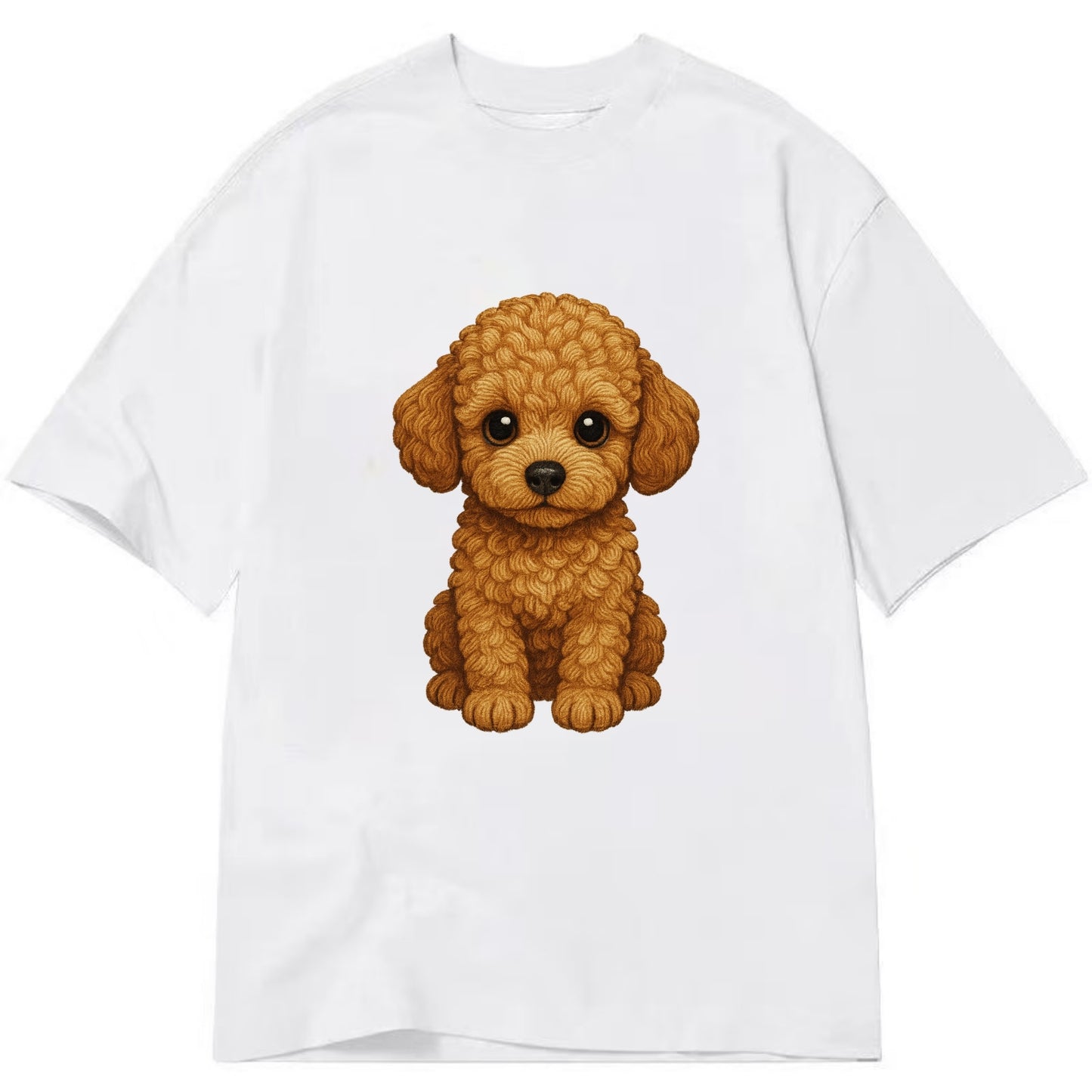 Baby Poodle Puppy - curly fluffy coat, intelligent eyes, elegant snout, - Classic T-shirt - White