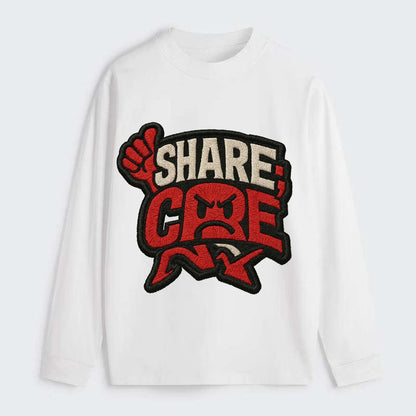 SHARE;CARE TOO MUCH Oversharer Green Hat - Classic Long Sleeve Shirt - White