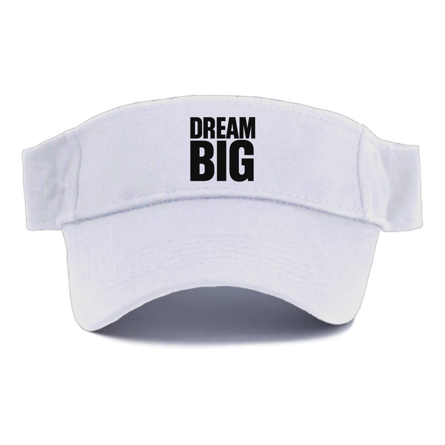 Bold typography design - "DREAM BIG" - ambitious goals, no limits - Visor - White
