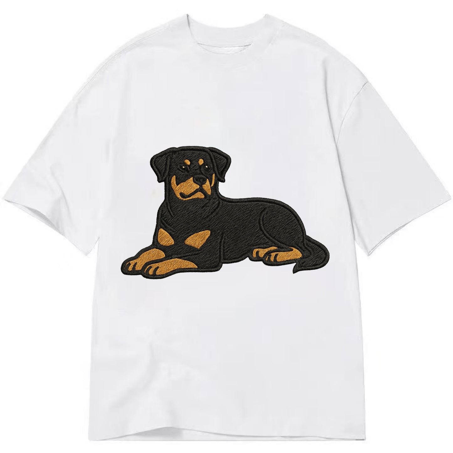 Rottweiler - Black and tan relaxed lying Classic T-shirt - White
