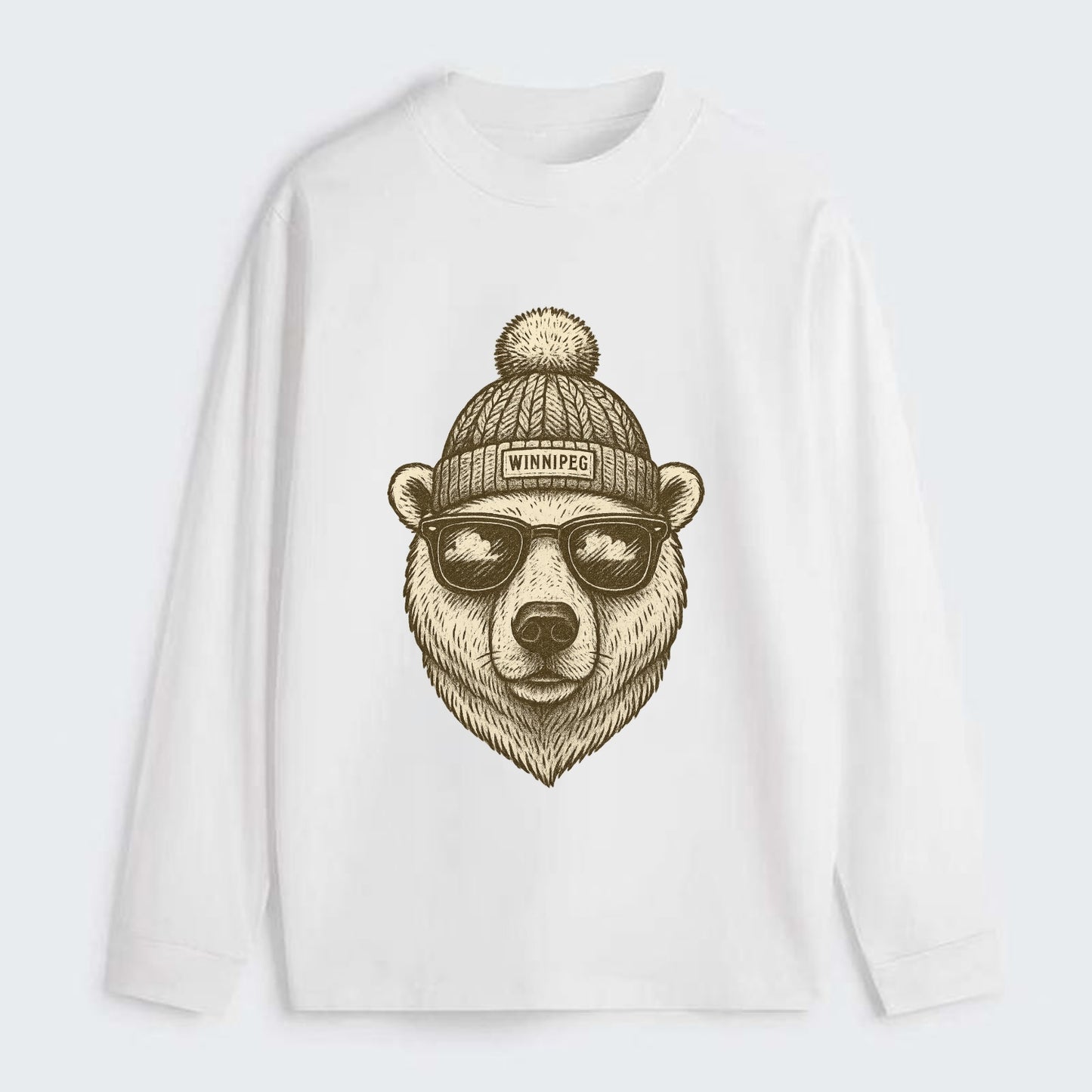 Winnipeg Polar Bear wearing Winnipeg bea - Classic Long Sleeve Shirt - White