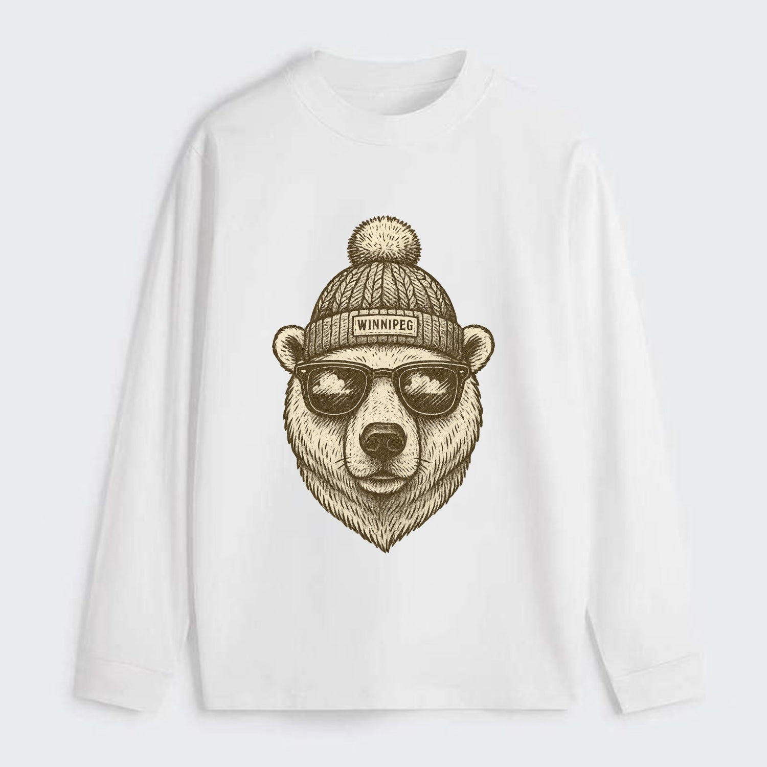 Winnipeg Polar Bear wearing Winnipeg bea - Classic Long Sleeve Shirt - White