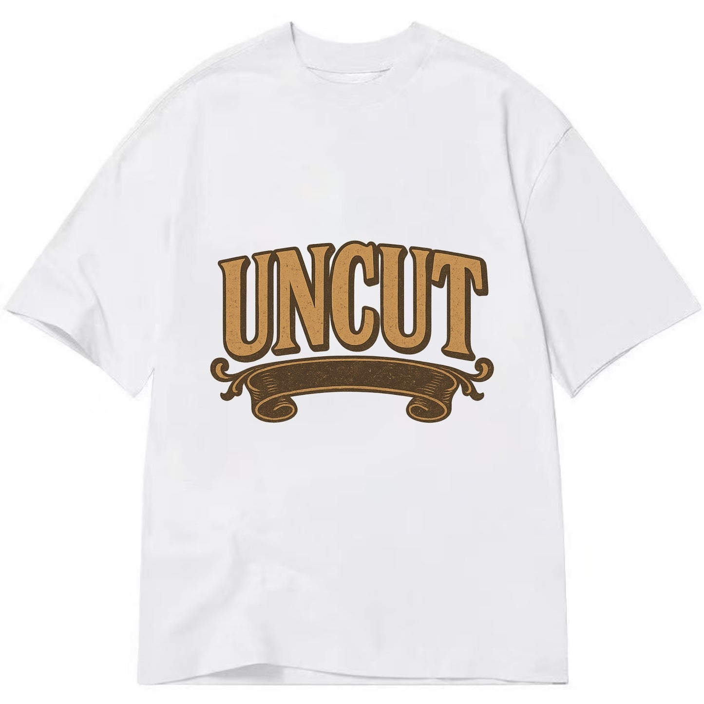 Bold typography design - "UNCUT" - pure, undiluted, authentic - Classic T-shirt - White