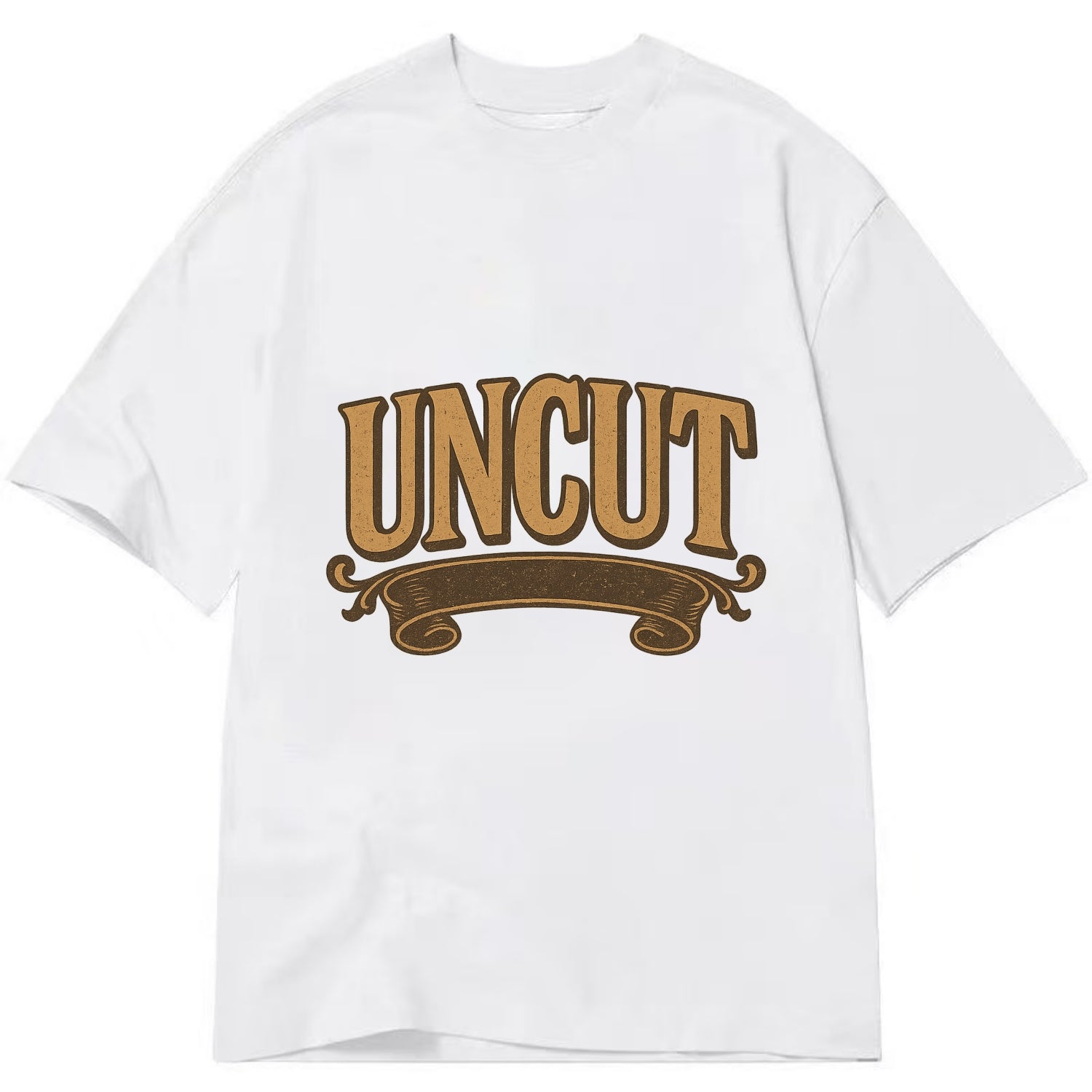 Bold typography design - "UNCUT" - pure, undiluted, authentic - Classic T-shirt - White