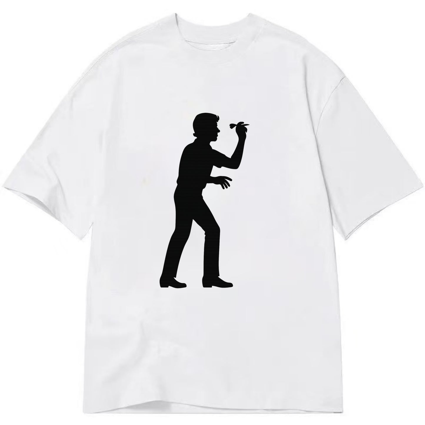Darts player in throwing stance - Classic T-shirt - White
