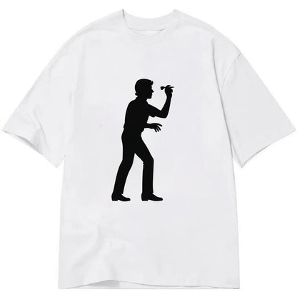 Darts player in throwing stance - Classic T-shirt - White