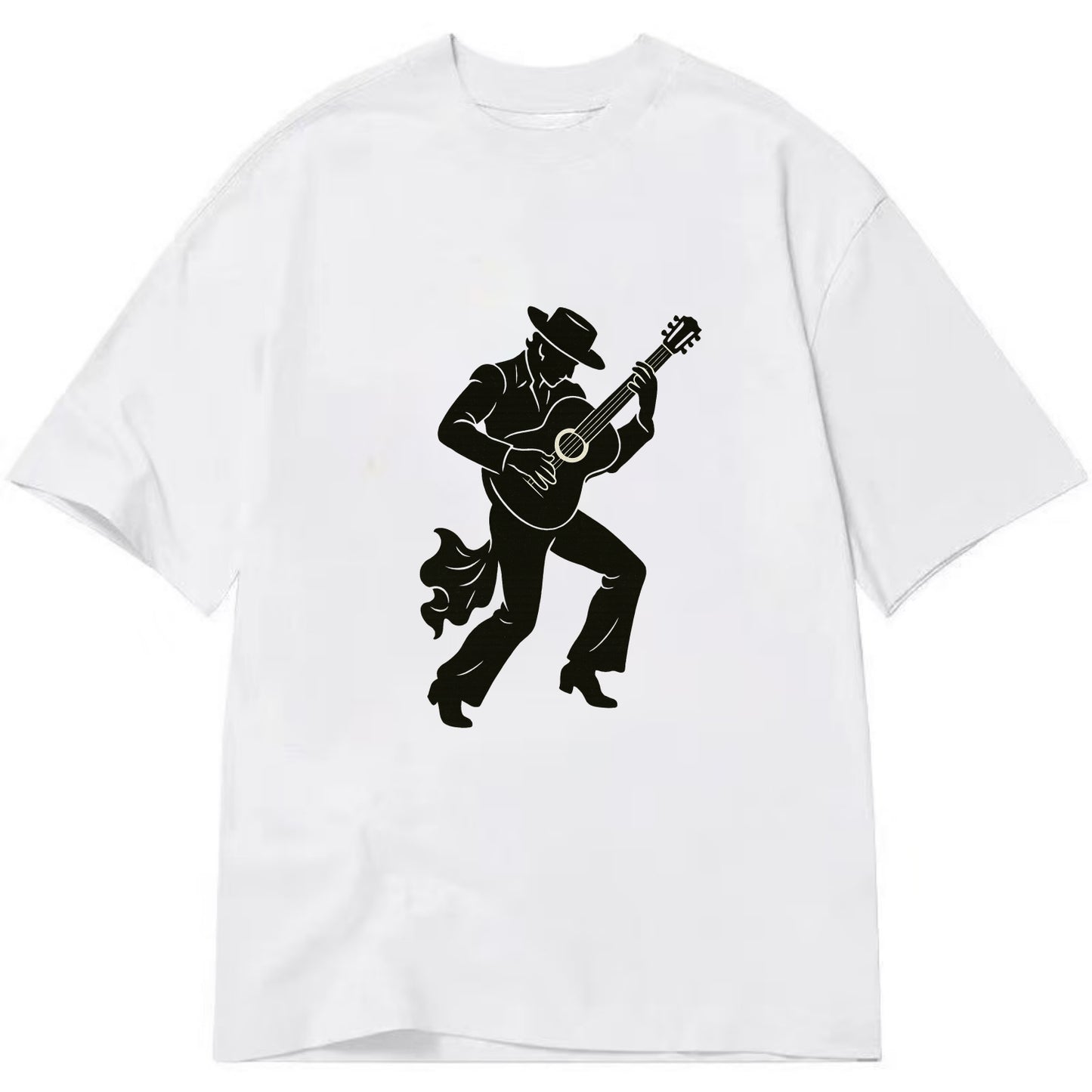 Flamenco guitarist dramatic pose - Classic T-shirt - White
