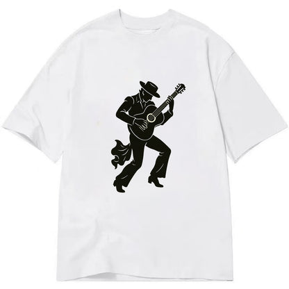 Flamenco guitarist dramatic pose - Classic T-shirt - White