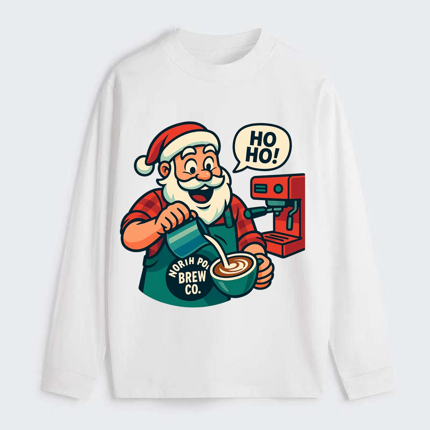 Santa Barista - Classic Long Sleeve Shirt - White