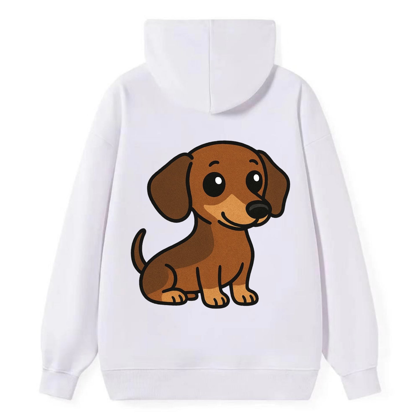 Dachshund - Long body profile view - Classic Pullover Hoodie - White