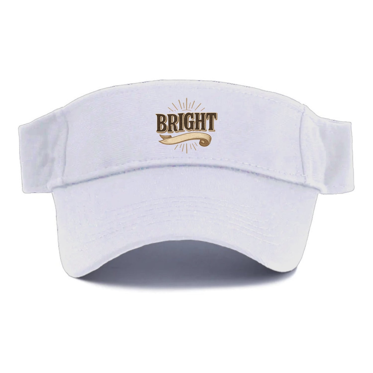 Bold typography design - "BRIGHT" - intelligent, shining - Visor - White