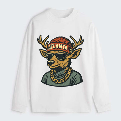 "deer" "atlanta" "atl" "red" "us South" - Classic Long Sleeve Shirt - White