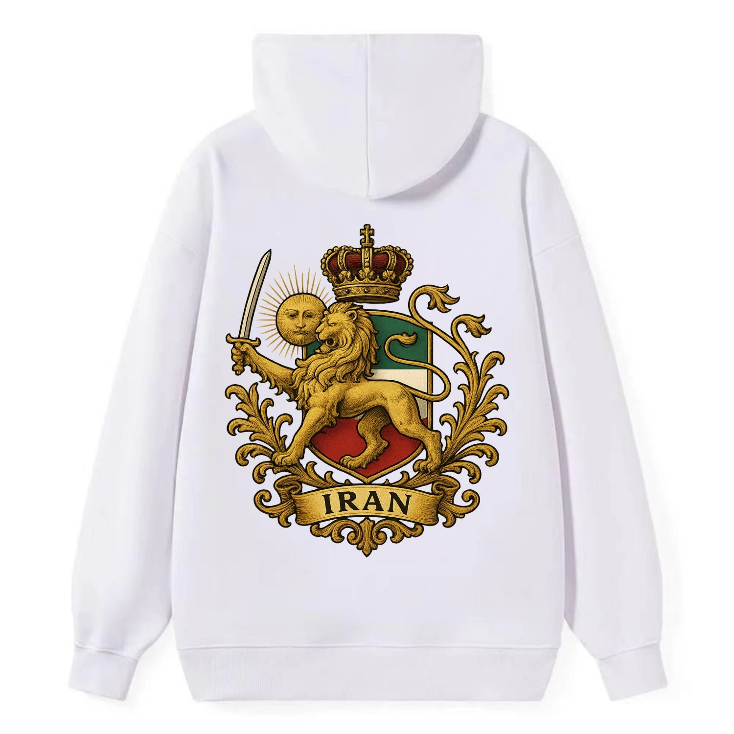 Royal Iran Coat Of Arms - Classic Pullover Hoodie - White