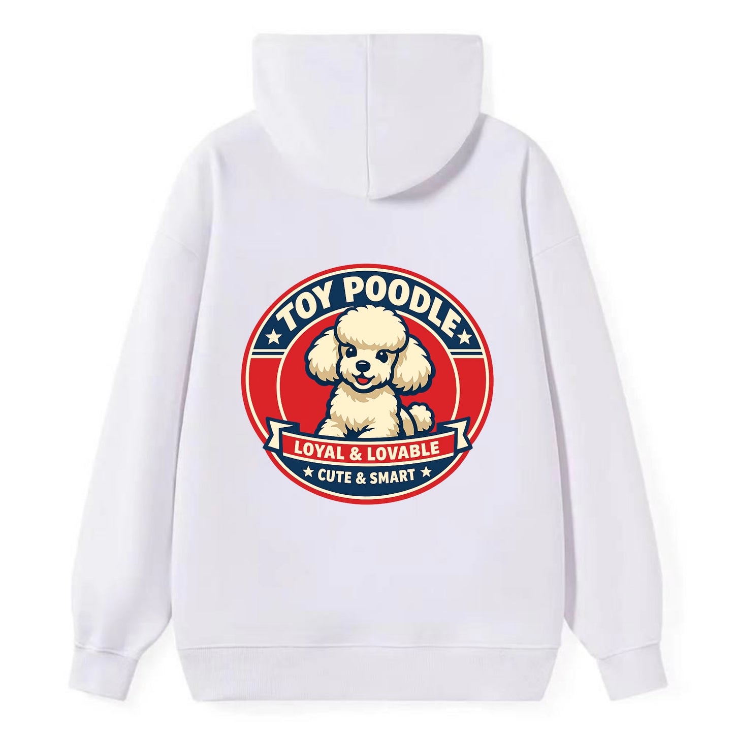Elegant Poodle Emblem - Classic Pullover Hoodie - White