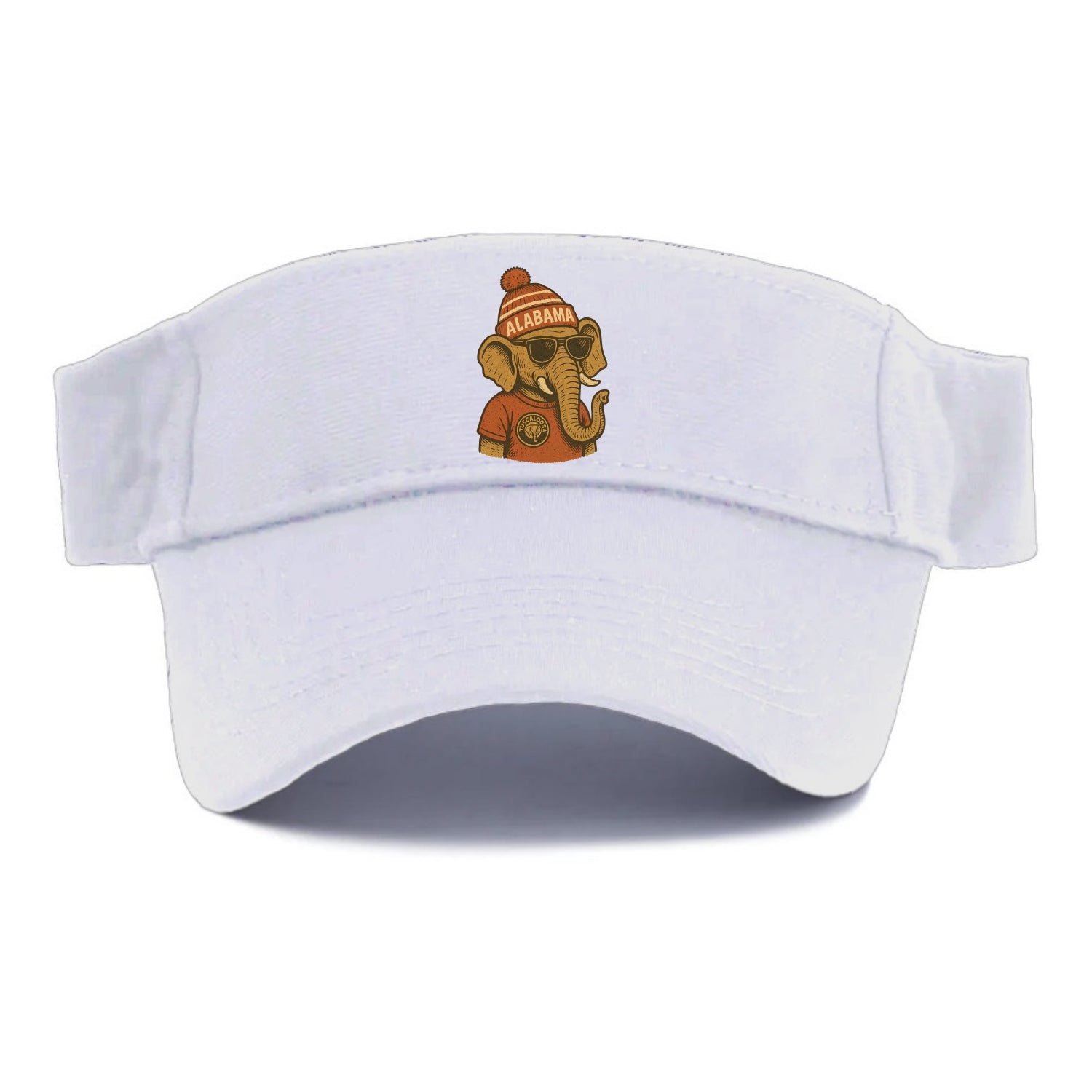 Tuscaloosa Crimson Elephant wearing Alab - Visor - White