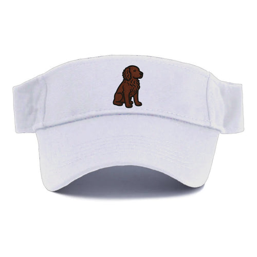 Boykin Spaniel - Rich chocolate brown wavy coat embroidered sitting pose - Visor