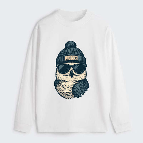 Quebec City Snowy Owl wearing Quebec bea - Classic Long Sleeve Shirt