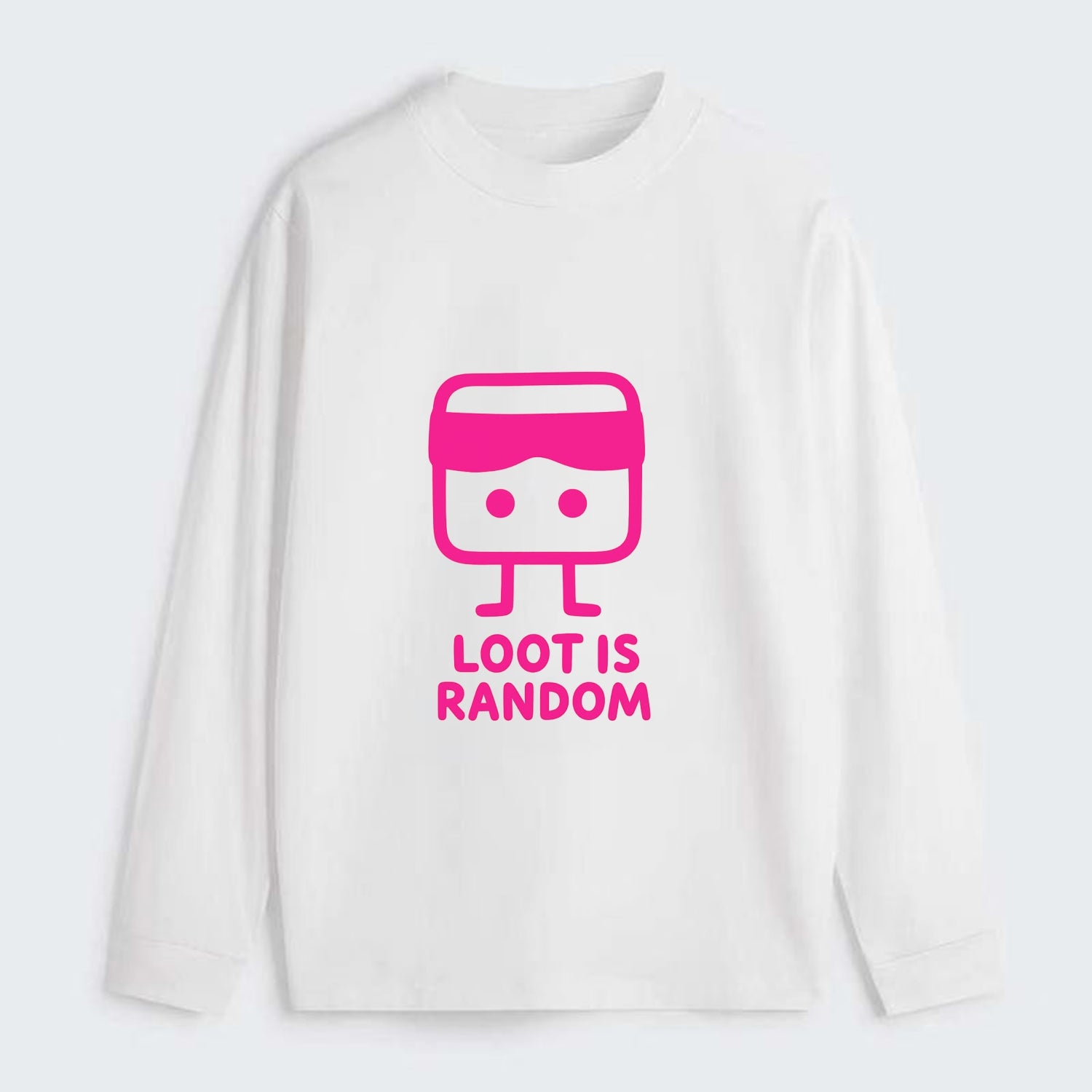 LOOT IS RANDOM | Dice wearing blindfold - Classic Long Sleeve Shirt - White