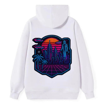 Cyberpunk City - Classic Pullover Hoodie - White