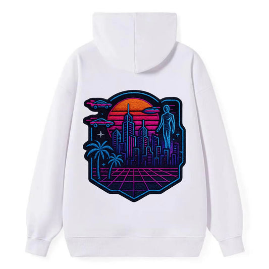 Cyberpunk City - Classic Pullover Hoodie - White