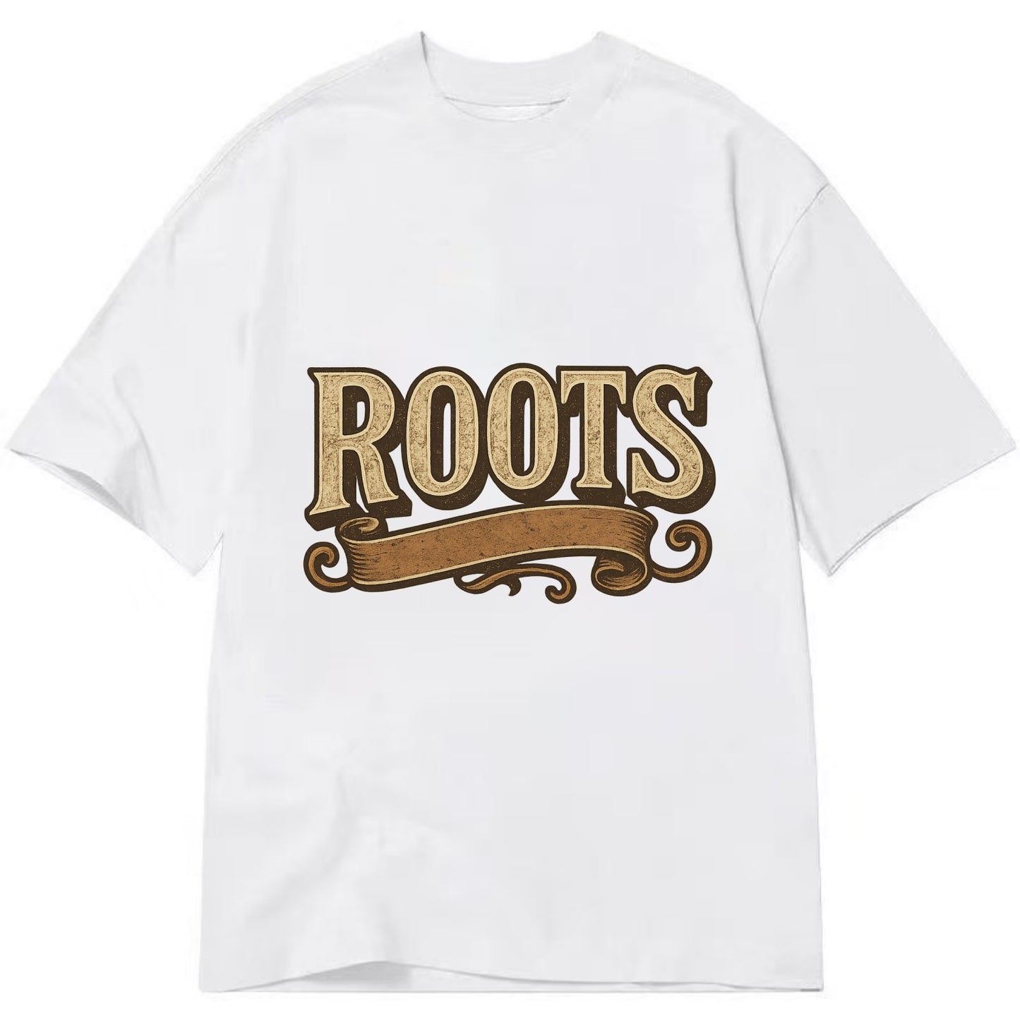 Bold typography design - "ROOTS" - where you come from, heritage - Classic T-shirt - White