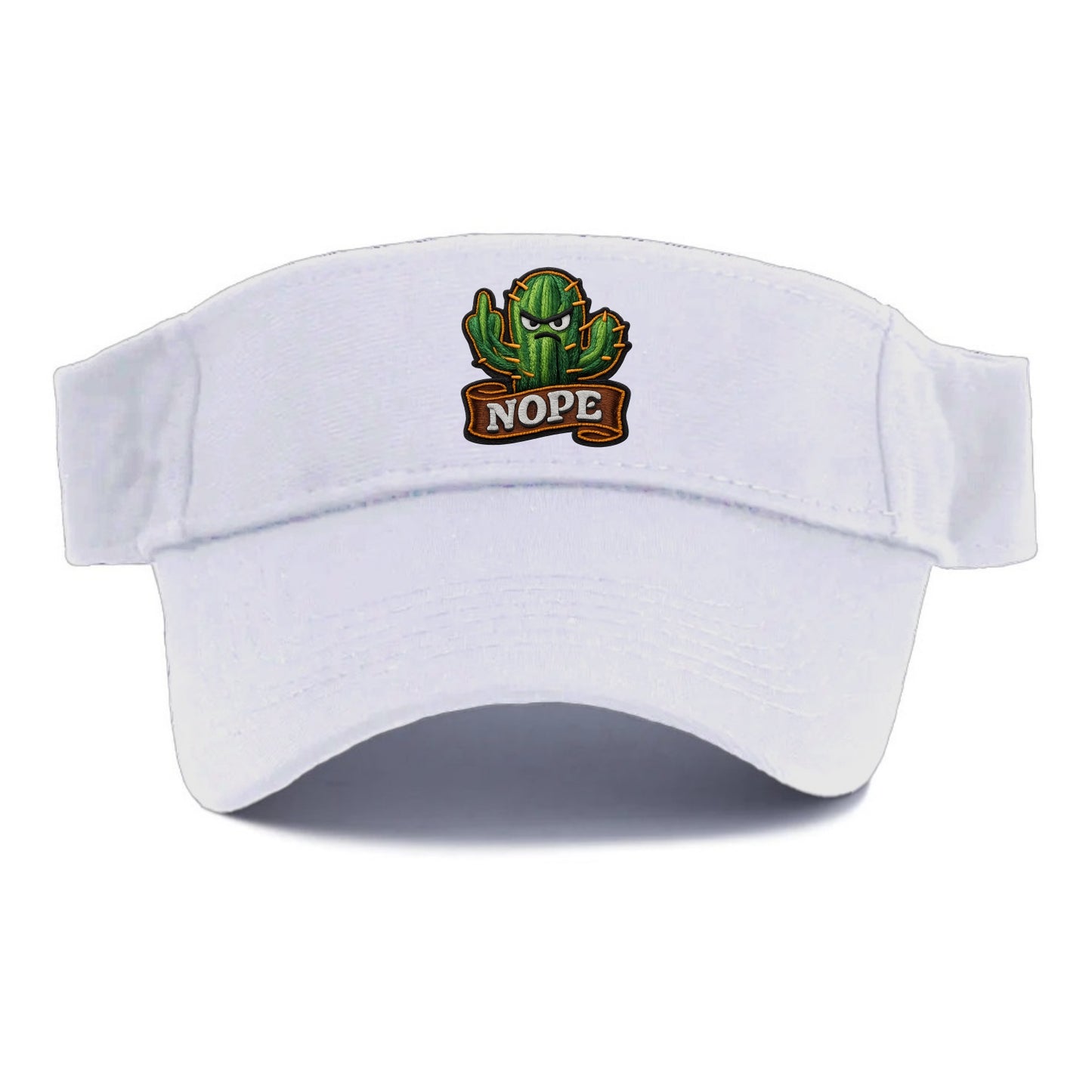 NOPE CACTUS - cactus with attitude in green , prickly personality - Visor - White
