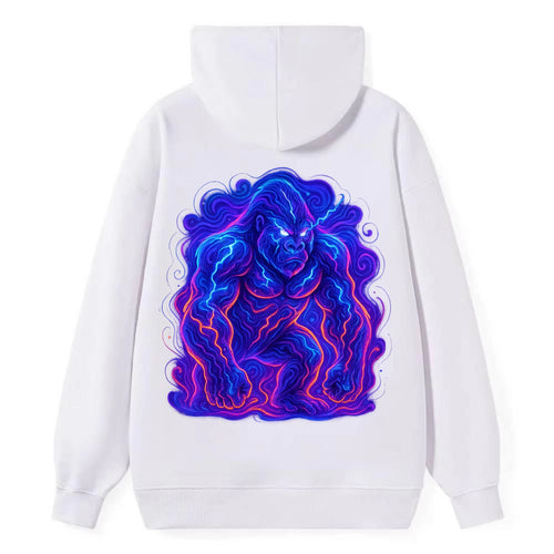 Mighty gorilla with electricity flowing through defined muscles, - Classic Pullover Hoodie